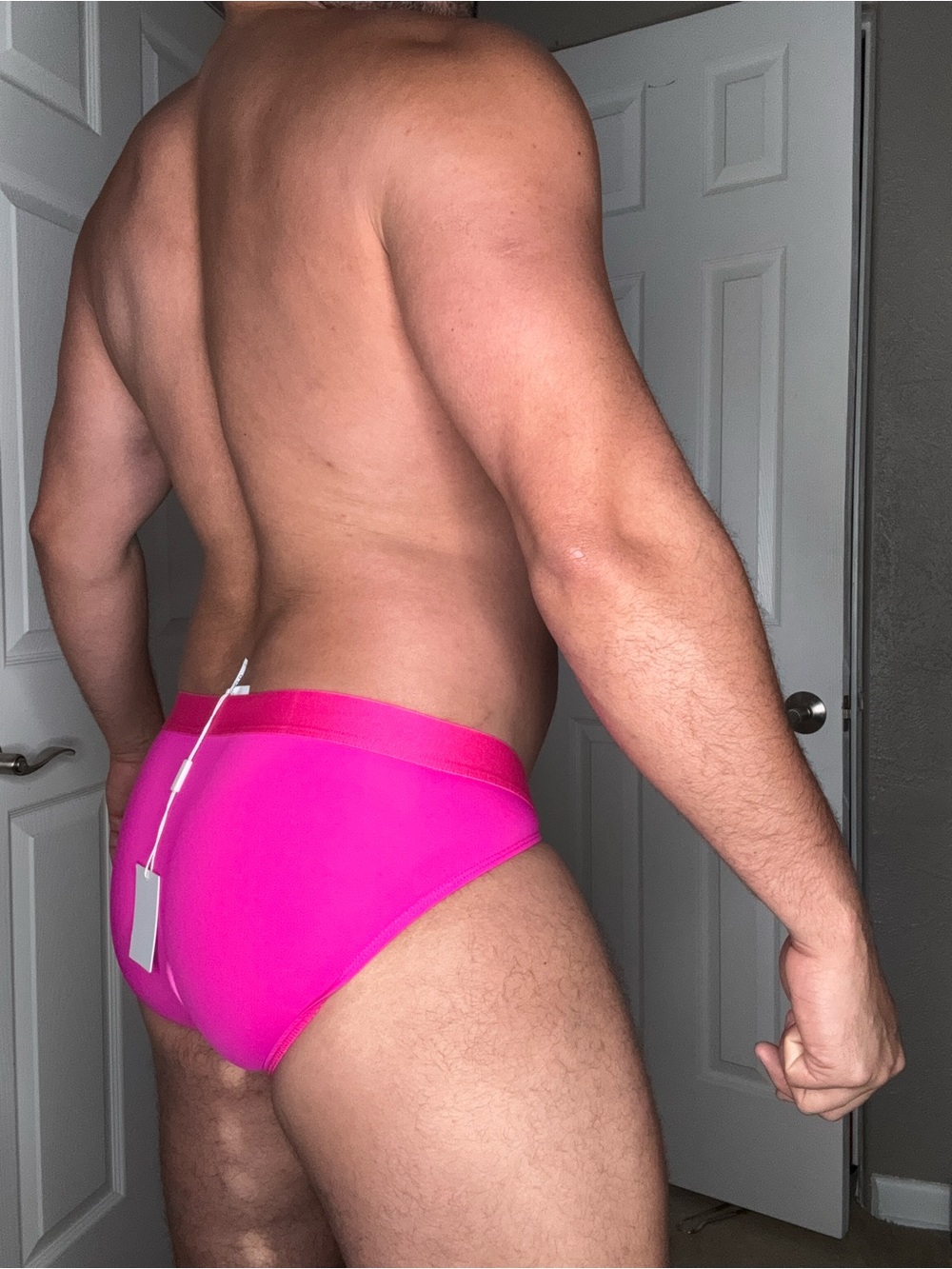 TODD SANFIELD Men's Bright Pink Briefs — Supportive Low-Rise Underwear - Picture 2 of 5